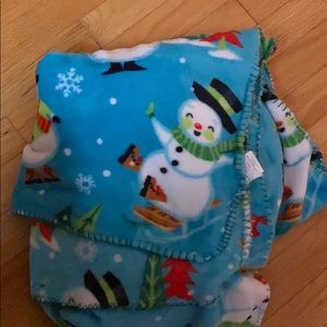 Blue Christmas Fuzzy Blanket
